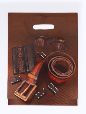 Пакет подарочный «Домино» полиэтиленовый с вырубной ручкой, 30?40 см, 30 мкм (комплект 50 шт)