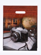 Пакет подарочный «Объектив» полиэтиленовый с вырубной ручкой, ламинированый 31×40 см, 30 мкм (50 шт) - фото 809342339