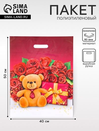 Пакет подарочный «Поклонник», полиэтиленовый с вырубной ручкой, 40×50 см, 80 мкм