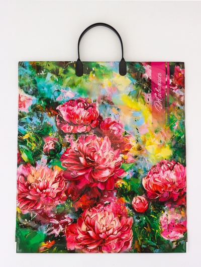 Пакет подарочный «Живопись», полиэтиленовый с пластиковой ручкой, 40×44, 100 мкм