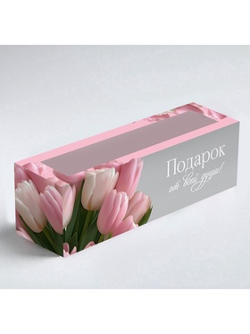 Коробка складная с окном «Подарок от всей души», 5.5?18?5.5 см (комплект 5 шт)