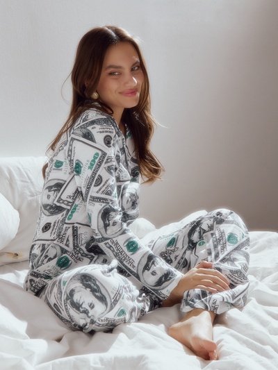 Пижама женская (рубашки, брюки) KAFTAN «Баксы», размер 40-42, зелёная