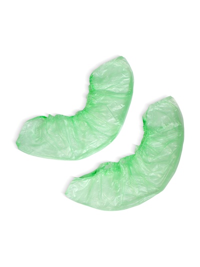 Бахилы зелёные ПНД 400×120 14 мкр 1.5 г 25 пар/уп