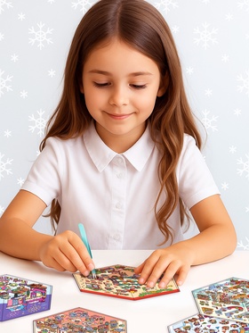 Книга - румбокс «Новогоднее настроение в наклейках», 8 комнат, 600 стикеров