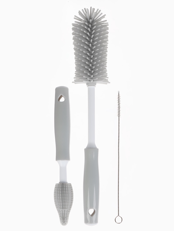 Ёршики для бутылок и сосок, набор 3 шт., серый, в коробке, M&B - Фото 1