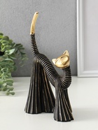 Сувенир полистоун "Кошка в клёшах" чёрно-золотая 7,5х15х25 см - фото 61086848