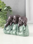 Фигурка полистоун «Маленькие будды - не слышу, не вижу, не скажу», зелёный, 4.6×12.5×8 см - Фото 4