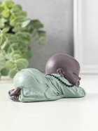 Сувенир полистоун "Маленький спящий будда" зелёно-коричневый 6,5х11х5,3 см - фото 61086871