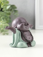 Сувенир полистоун "Счастливый хотей - приветствие солнца" зелёно-коричневый 5х10,5х7,5 см - фото 61086876