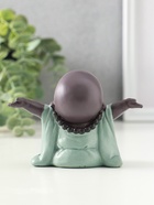 Сувенир полистоун "Счастливый хотей - приветствие солнца" зелёно-коричневый 5х10,5х7,5 см - фото 61086877