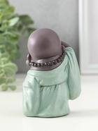 Сувенир полистоун "Счастливый хотей" зелёно-коричневый 5х7,5х10 см - фото 61086882