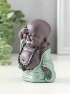 Сувенир полистоун "Счастливый хотей" зелёно-коричневый 5х7,5х10 см - фото 61086883