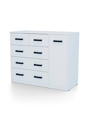 УЦЕНКА Комод 5 ящиков с дверью, 1100×480×900, Белый 10958685