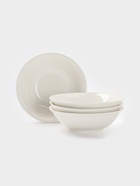 Тарелки глубокие Доляна White Label, набор 4 шт., 500 мл, фарфор, белые - фото 60873309