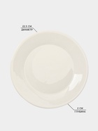 Тарелки Доляна White Label, набор 4 шт., d=22.5 см, утолщенный край, фарфор, белые - Фото 2