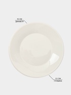 Тарелки десертные Доляна White Label, набор 4 шт., d=15 см, утолщенный край, фарфор, белые - Фото 2
