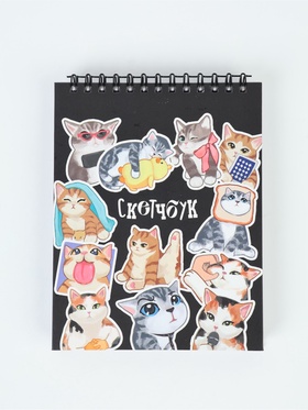 Скетчбук А6, 80 л., 100 г/м в твердой обложке «Котики»