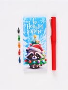 Подарочный набор новогодний «Енотик», блокнот, вечный карандаш, сменные грифели - фото 61613451