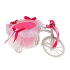 Корзина декоративная "Велосипед с кашпо и розовыми бантиками" 17,5х15,5х26 см - Фото 1