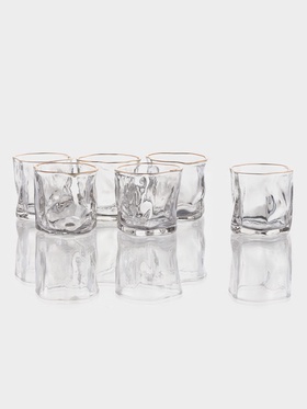 Набор стаканов IceBar.Gold, 250 мл, 6 шт., золотая отводка, стекло, прозрачный