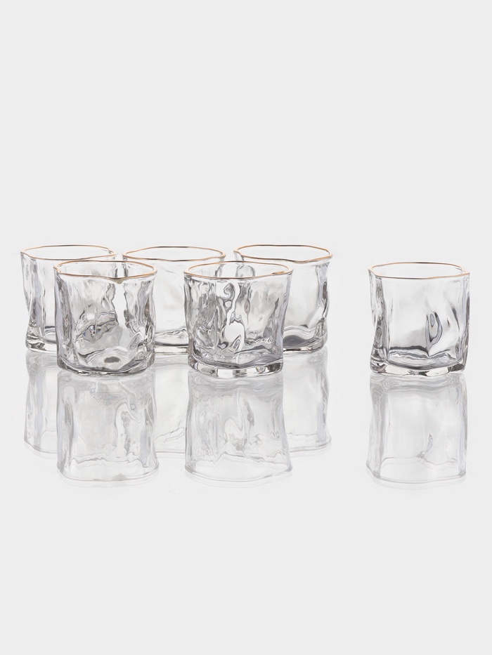 Набор стаканов IceBar.Gold, 250 мл, 6 шт., золотая отводка, стекло, прозрачный Набор стаканов IceBar.Gold, 250 мл, 6 шт., золотая отводка, стекло, прозрачный