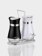 Набор для специй "Сияние.Black/White", 2 шт, на подставке - фото 61086927