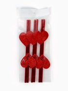 Трубочки для коктейля «Сердечки», красные, 6 шт. - фото 61613510