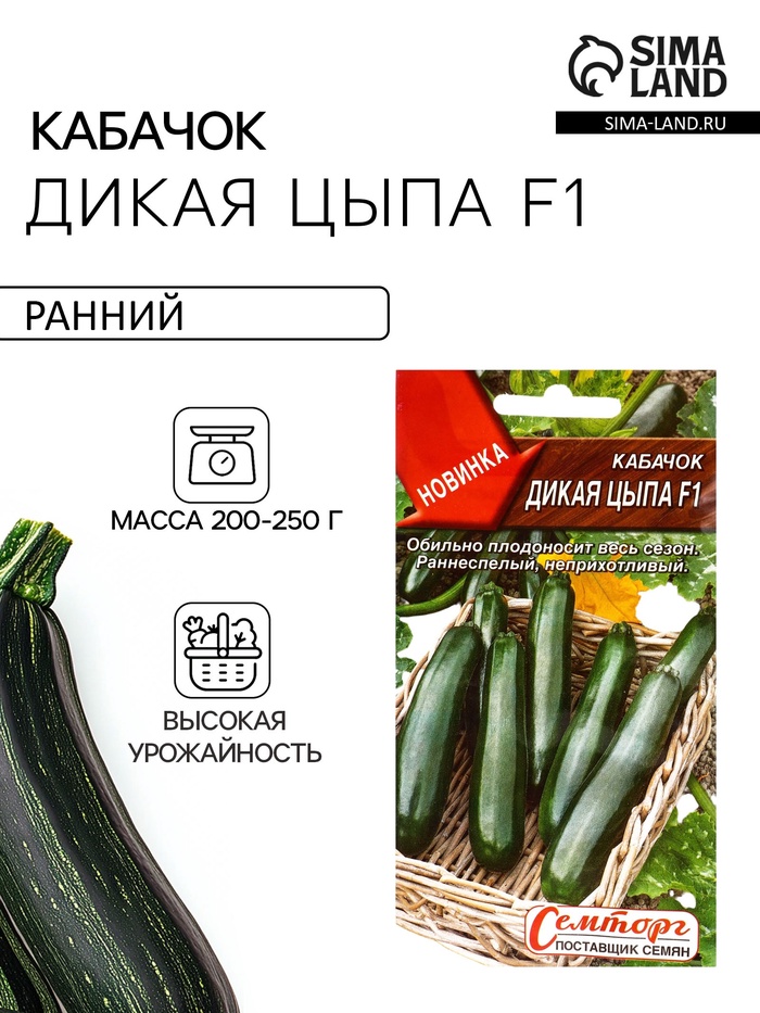 Семена Кабачок цуккини «Дикая цыпа», F1, «Семторг - Агрофирма АЭЛИТА», 5 шт.