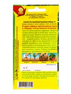Семена Капуста б/к Рица F1 Р Отечественная С.екция, Ц/П,0,1 г (комплект 2 шт) - фото 61613623