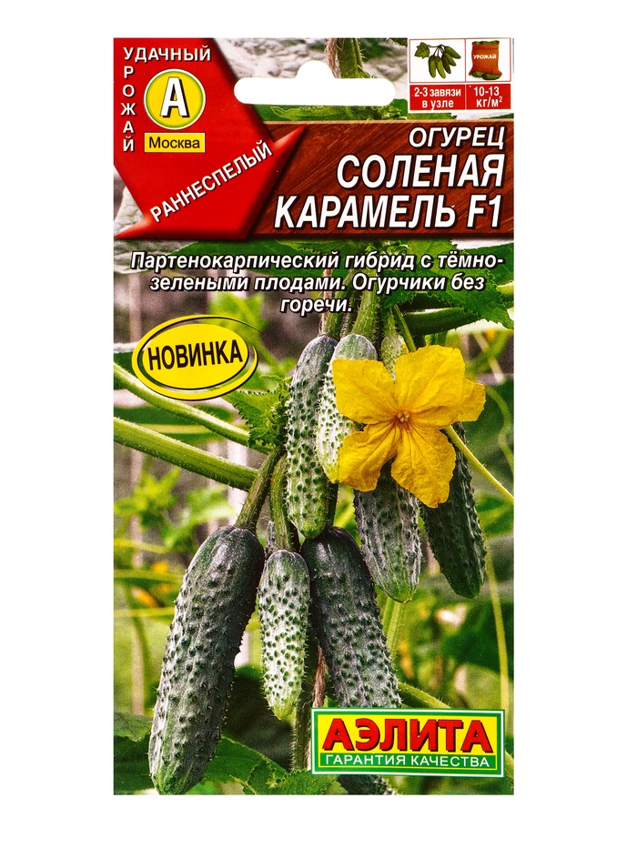 Семена Огурец «Соленая карамель», F1, партенокарпический, 10 шт., «Агрофирма АЭЛИТА»