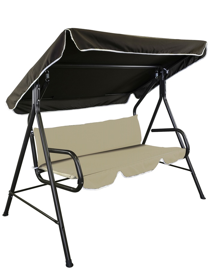 Качели садовые «Муза», 120×190×150 см, максимальная нагрузка 180 кг, коричневые - Фото 1