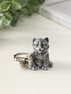 Брелок для ключей на кольце «Котенок с поднятой лапкой маленький», 3.5 см - фото 61613993