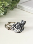 Брелок для ключей на кольце «Лягушка на листе маленькая», 2 см - Фото 2