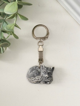 Брелок для ключей на кольце «Лисенок лежит (барельеф)», 2.4 см