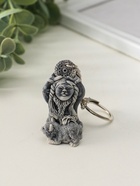 Брелок для ключей на кольце «Девочка со щенком и бубном маленькая», 4.8 см - Фото 1