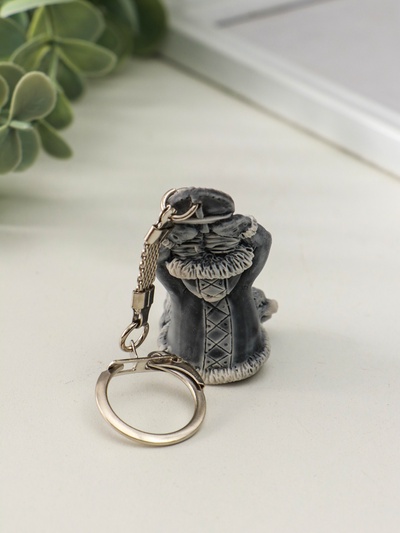 Брелок для ключей на кольце «Девочка со щенком и бубном маленькая», 4.8 см