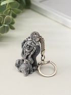 Брелок для ключей на кольце «Девочка со щенком и бубном маленькая», 4.8 см - фото 809343448