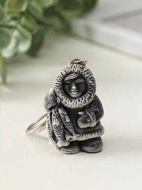 Брелок для ключей на кольце «Хант с вязанкой рыбы маленький», 4.1 см