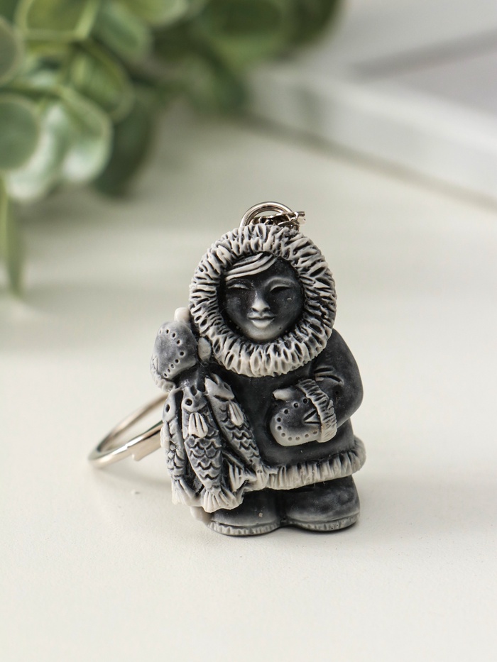 Брелок для ключей на кольце «Хант с вязанкой рыбы маленький», 4.1 см - Фото 1