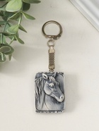 Брелок для ключей на кольце «Голова лошади (барельеф)», 4 см - фото 7627867