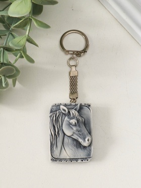 Брелок для ключей на кольце «Голова лошади (барельеф)», 4 см