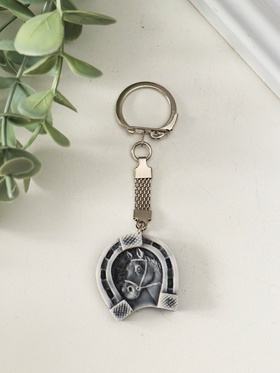 Брелок для ключей на кольце «Подкова с головой лошади», 3 см
