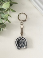 Брелок для ключей на кольце «Подкова с головой лошади», 3 см - Фото 2