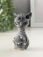 Фигурка «Кот худой с рыбой», 9.5 см - фото 61614197