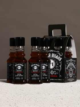 Гель для душа «Крутой мужик», набор 4 шт. × 100 мл, Чистое счастье