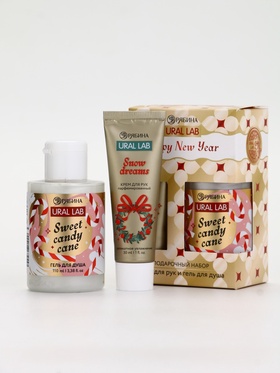Подарочный набор Happy New Year: гель для душа и крем для рук, Sweet Candy Cane, URAL LAB