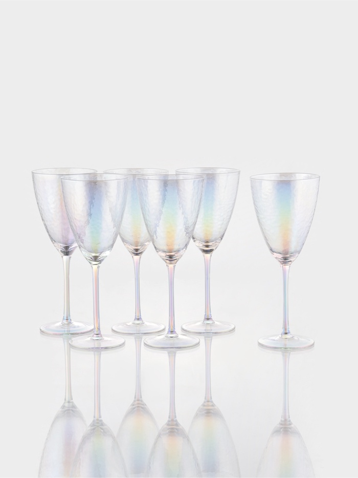 Набор бокалов для вина Magistro «Жемчуг» 400 мл, 6 шт., стекло, перламутровый - Фото 1