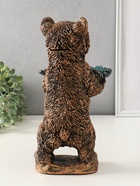 Копилка для денег с подставкой для мелочей «Мишка с листком», гипс, 34×18 см, бронза с серебром - фото 61614401