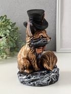 Копилка для денег «Лиса в шляпе», гипс, 24×15 см, под бронзу с серебром - фото 809343771