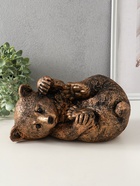 Копилка для денег «Мишка лёжа», гипс, 15×28 см, бронза - Фото 1